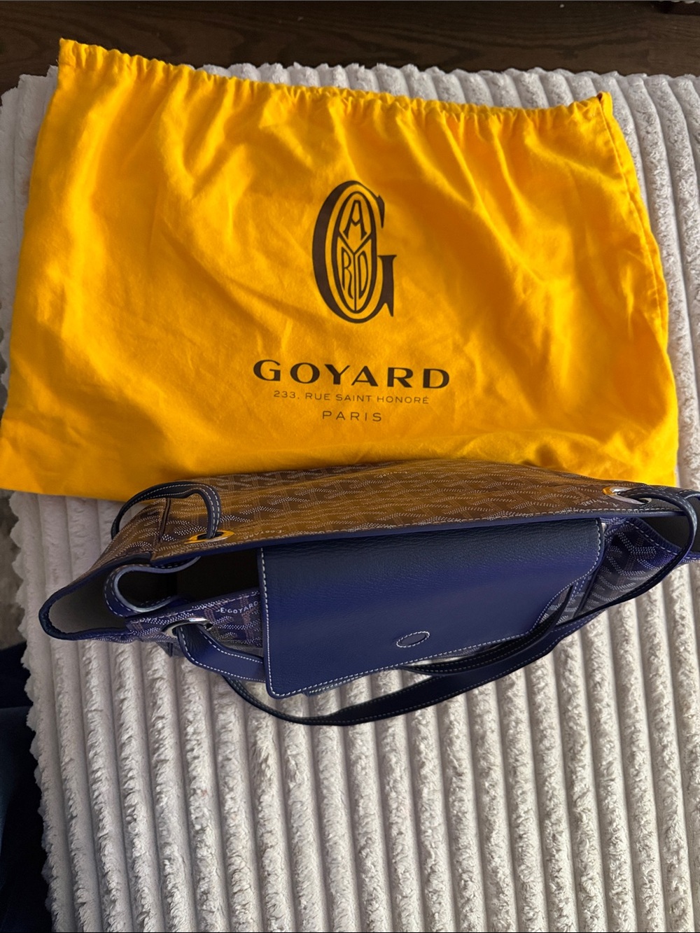 Goyard Navy Blue Coated Canvas Shoulder Tote - Picture 8 of 8